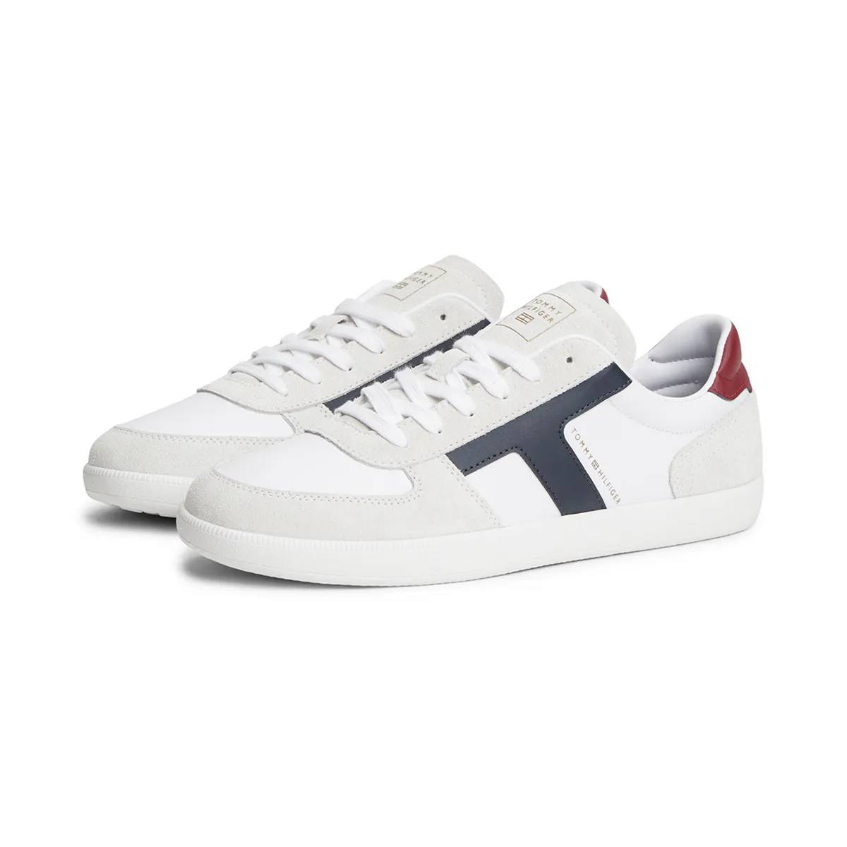 Tommy Hilfiger Leather Mix Trainer White - YBS