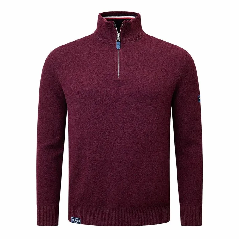Ted Smith Cotton Half Zip Knit Port