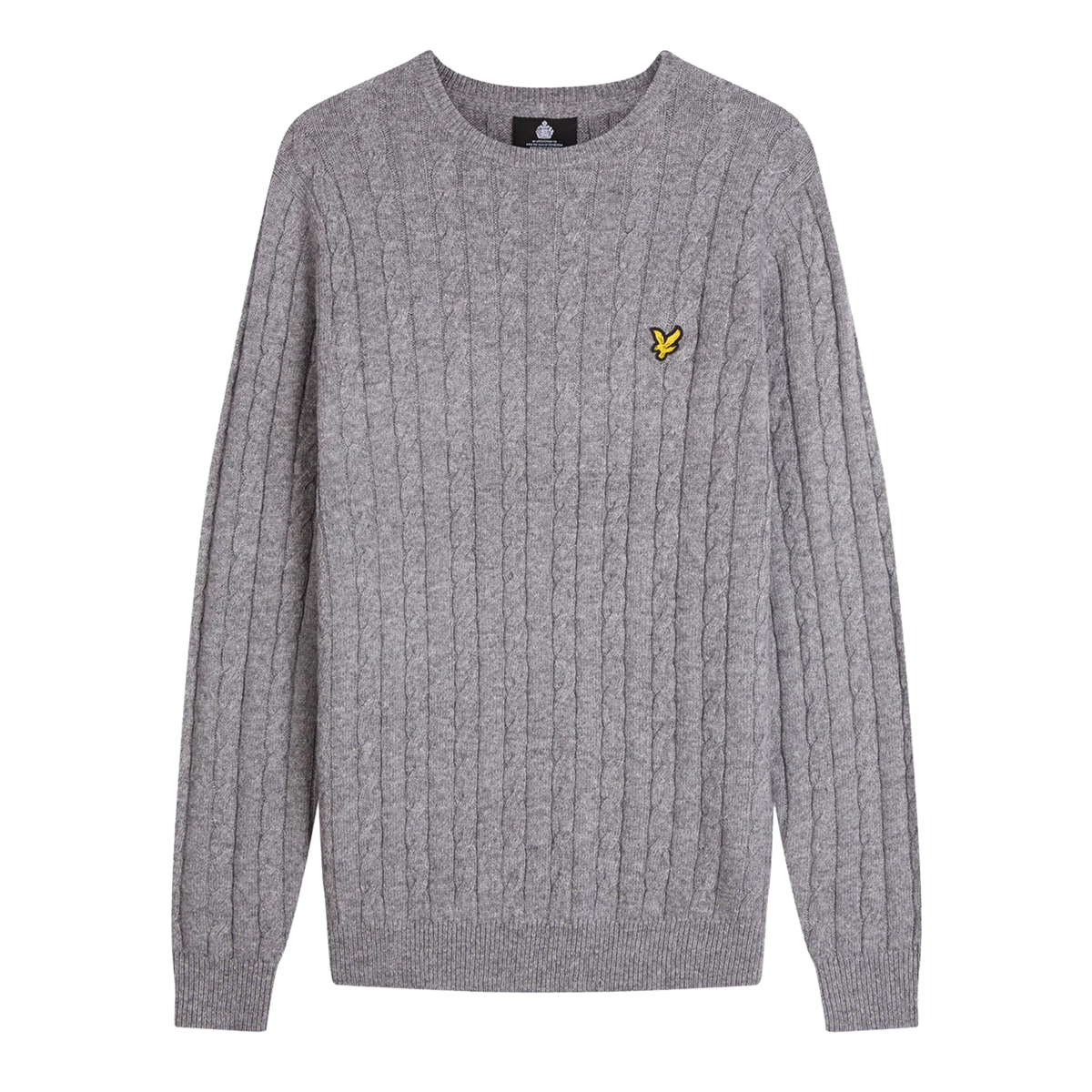 Lyle Scott Cable Knit Jumper Grey Marl Ejmenswear Store