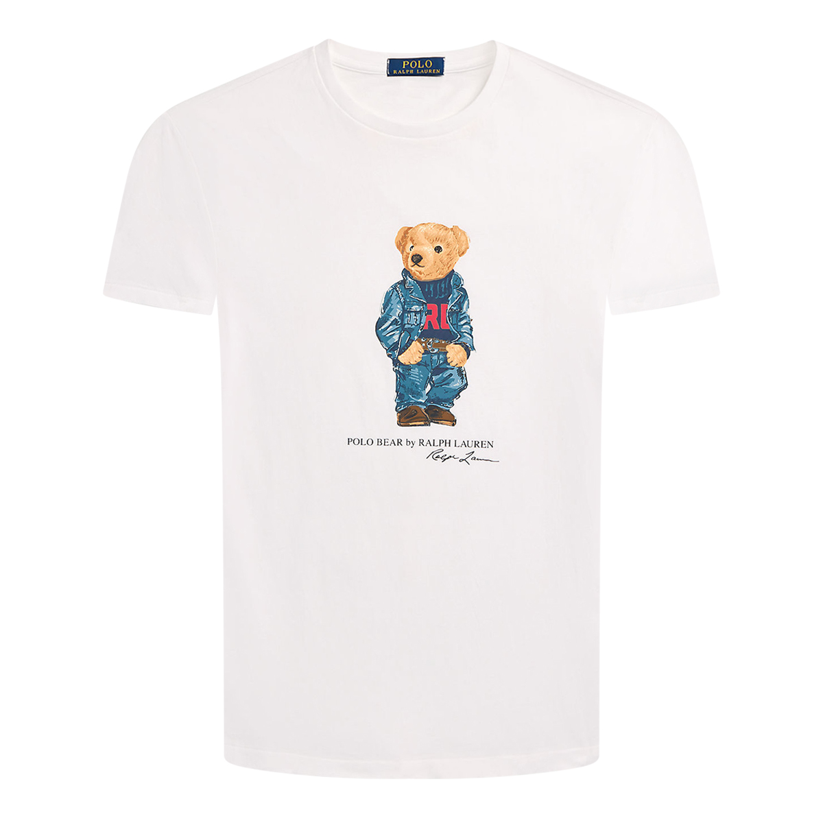 Ralph Lauren Teddy Bear Logio T Shirt White Ejmenswear Store