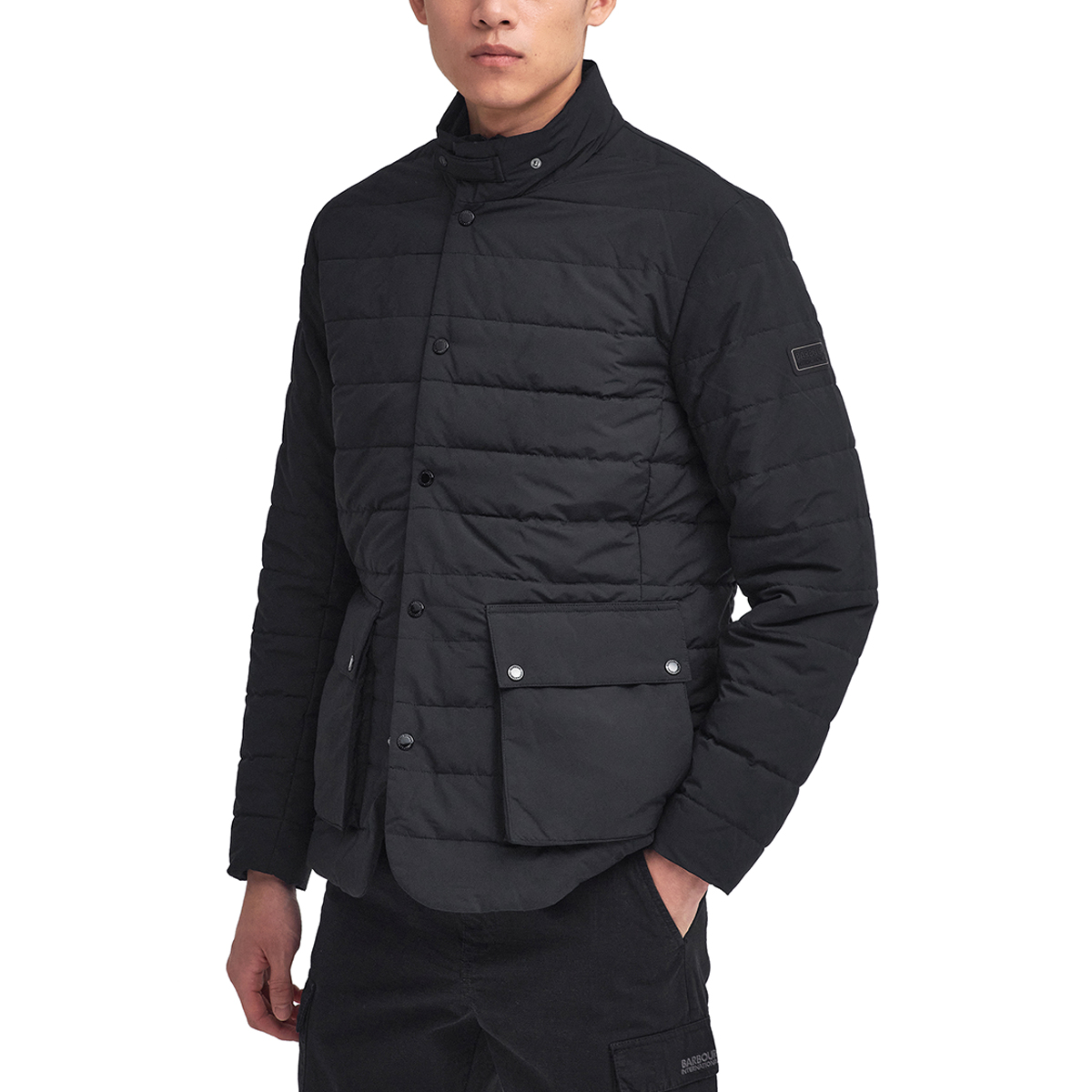 Barbour black puffer jacket on sale