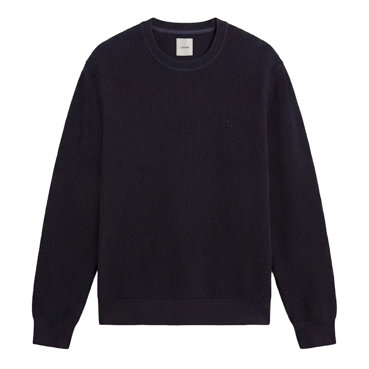 Calvin Klein Textured Knit Crew Neck Dark Sapphire -CEF
