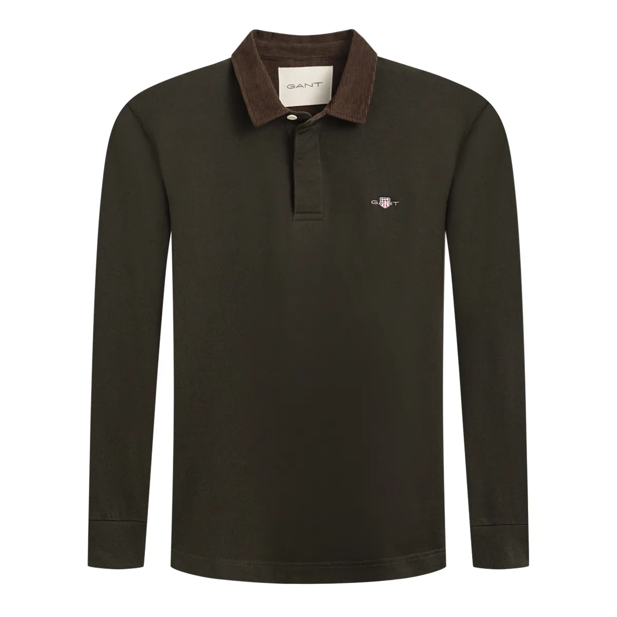 Gant Cord Collar Rugger Polo Dark Moss Green AW26