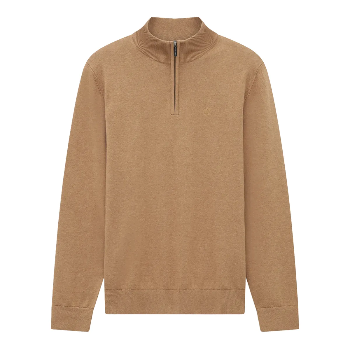 Bugatti Knit Half Zip Sweatshirt Beige AW26