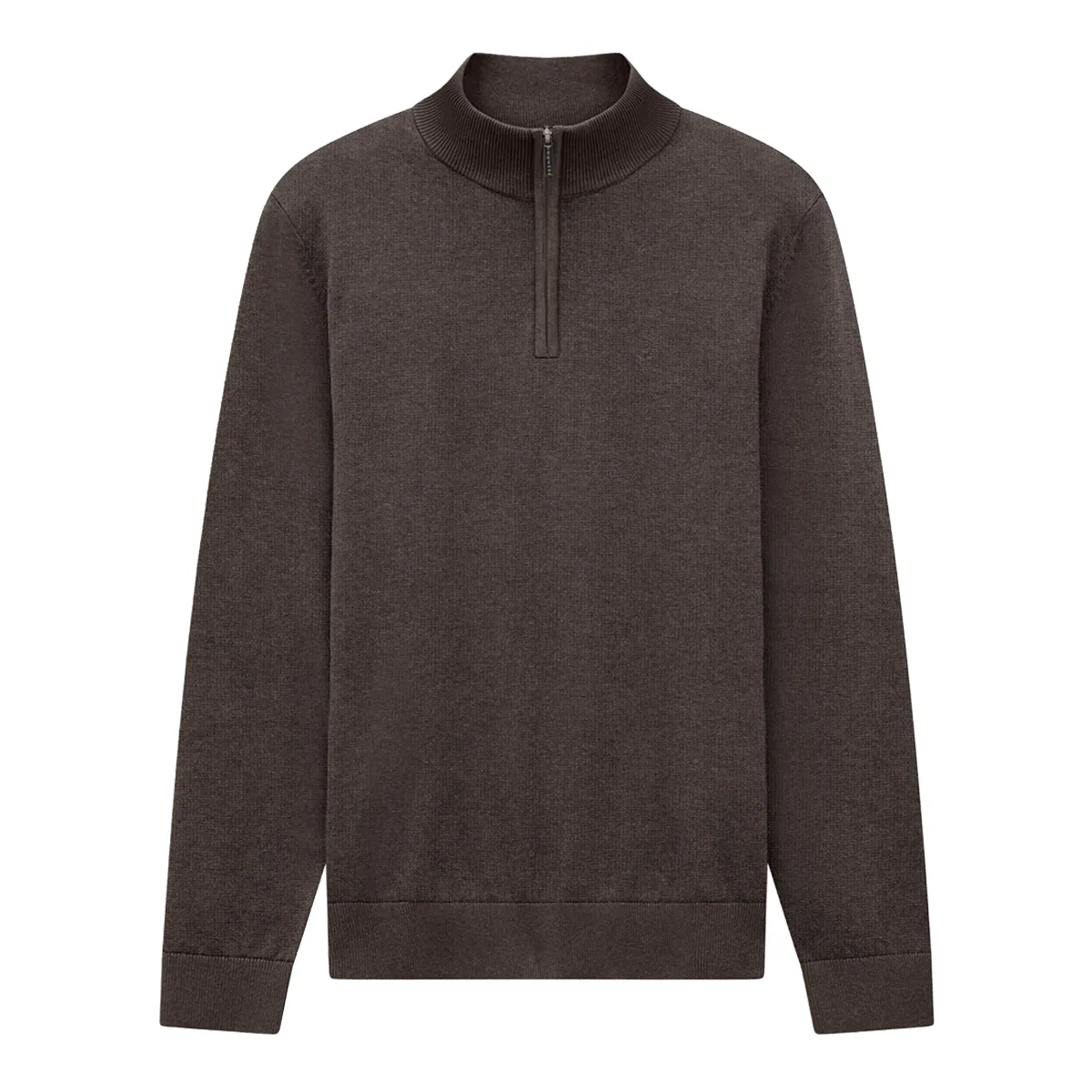Bugatti Knit Half Zip Sweatshirt Brown AW26