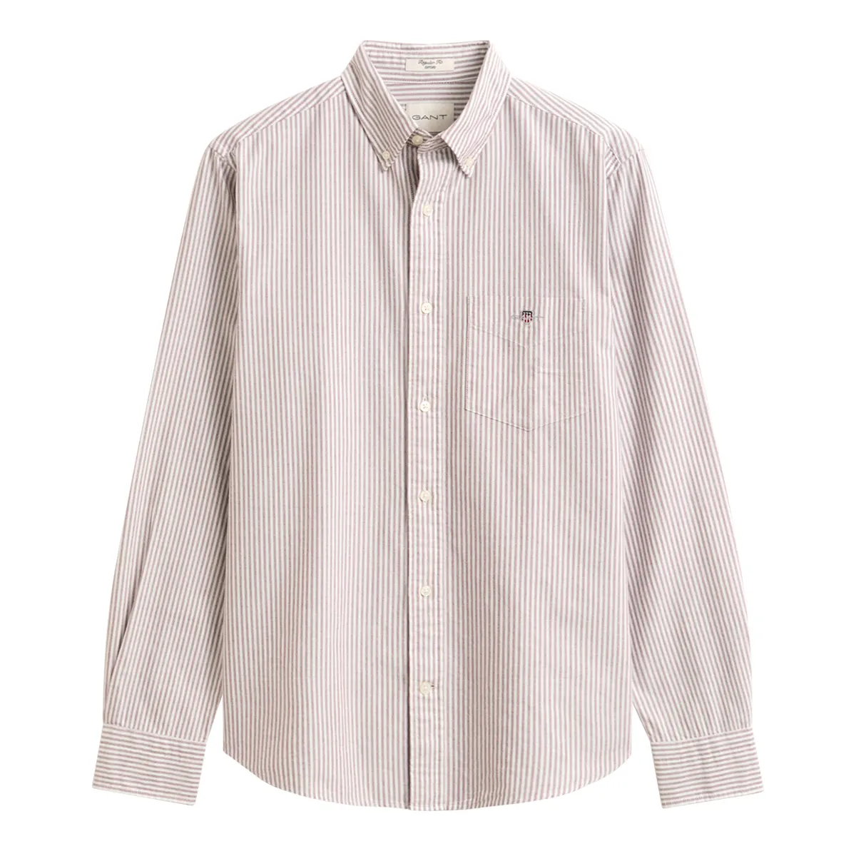 Gant Reg LS Clas Oxford Stripe Shirt Deep Grape Wine