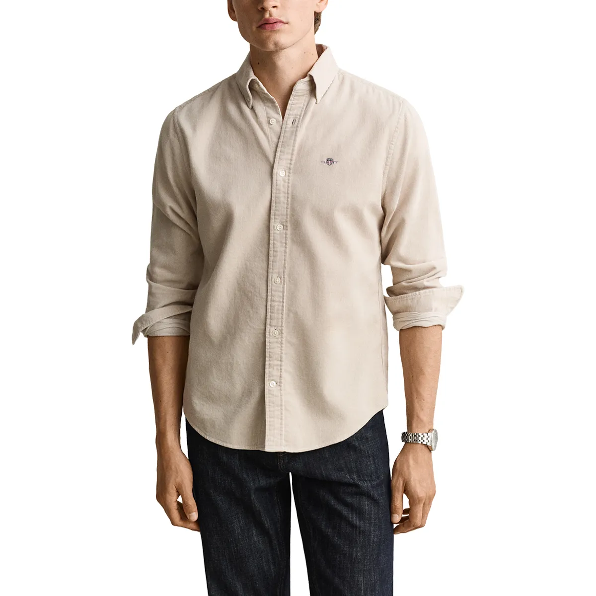 Gant Reg LS Corduroy Shirt Clay Beige AW26