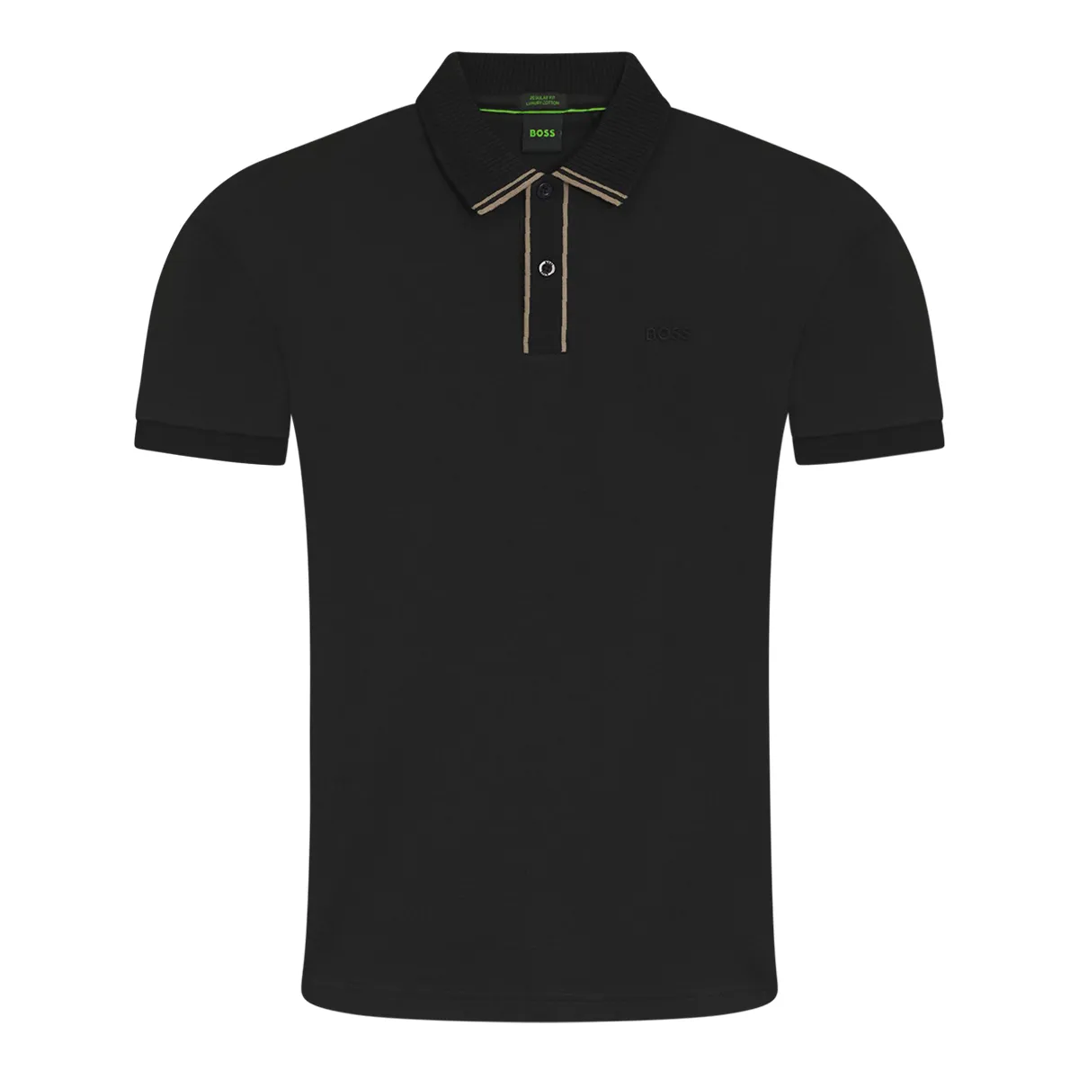 Boss SS Cord Paddy Tipped Polo Shirt Black