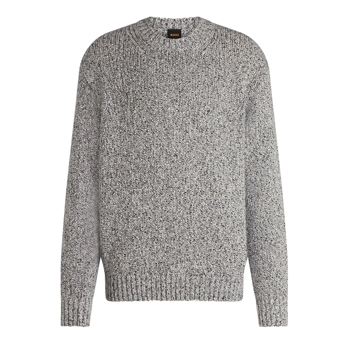Boss Kraft Knit Crew Neck Sweatshirt Open Grey