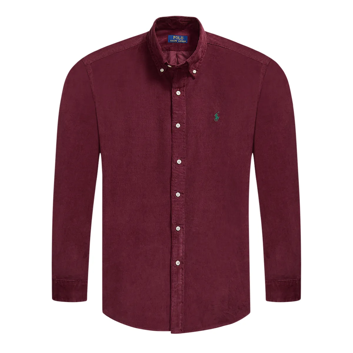 Ralph Lauren LS Small Logo Corduroy Shirt in Wine - 505