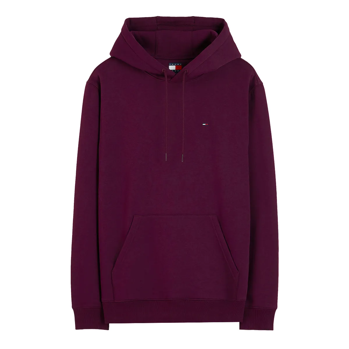 Tommy Jeans Reg S Flag Hoodie Calypso Berry Burgundy