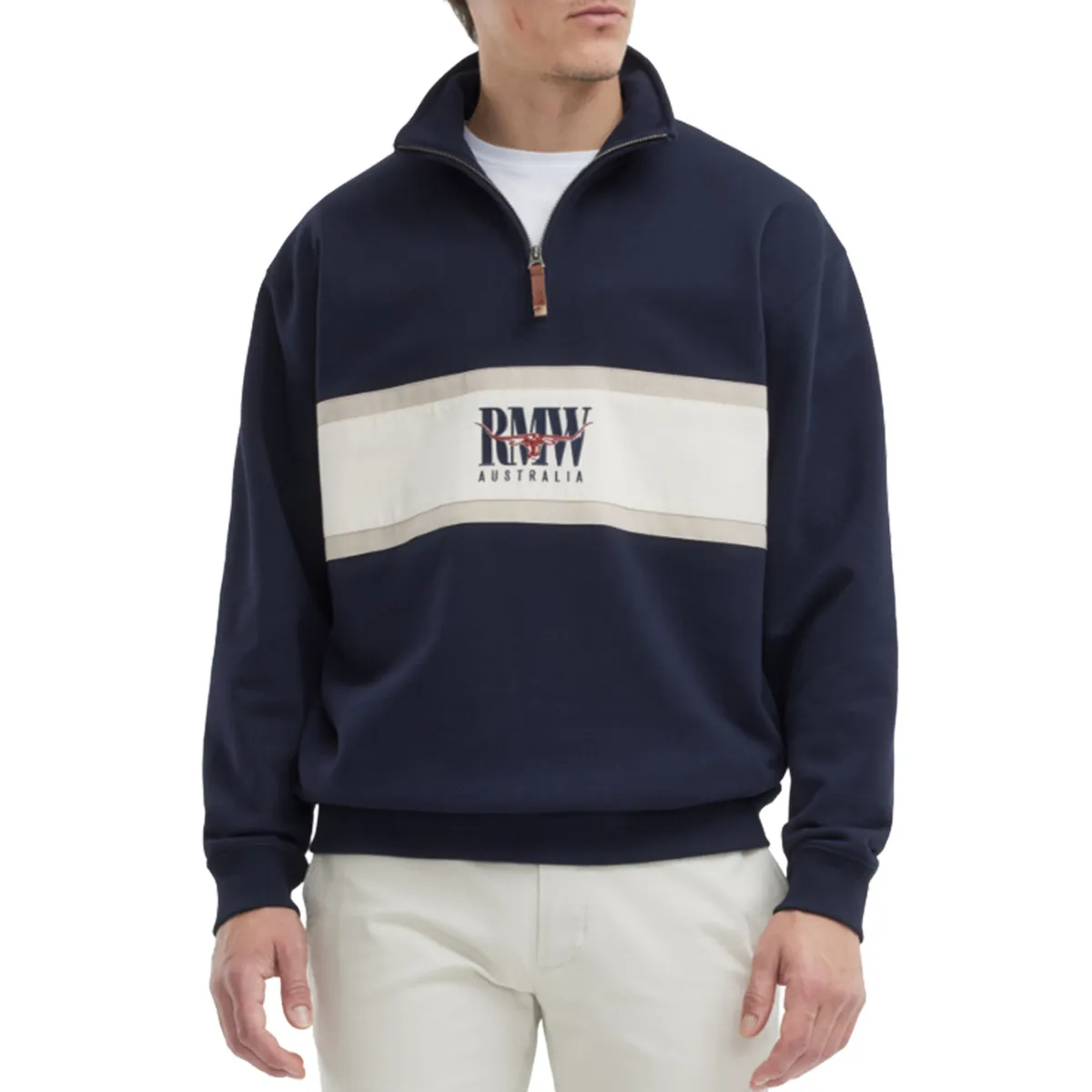 R.M.Williams Classic RMW Qtr Zip Navy