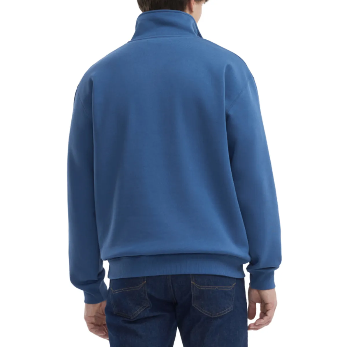 R.M.Williams Mulyungarie Qtr Zip Sweat Mid Blue