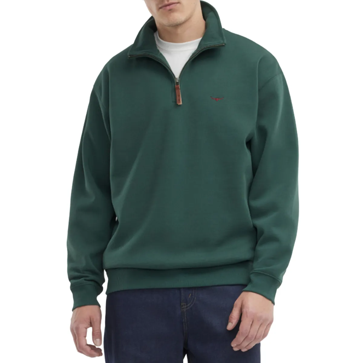 R.M.Williams Mulyungarie Qtr Zip Sweat Pine