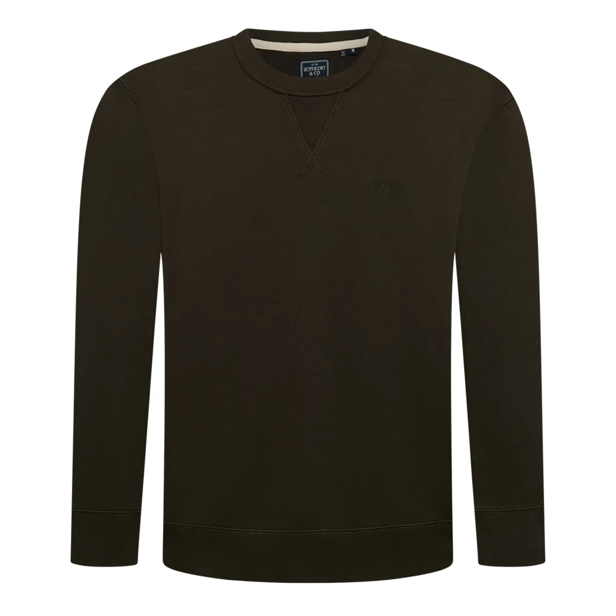 Superdry Ess Stacked Logo Crew Neck Dark Green