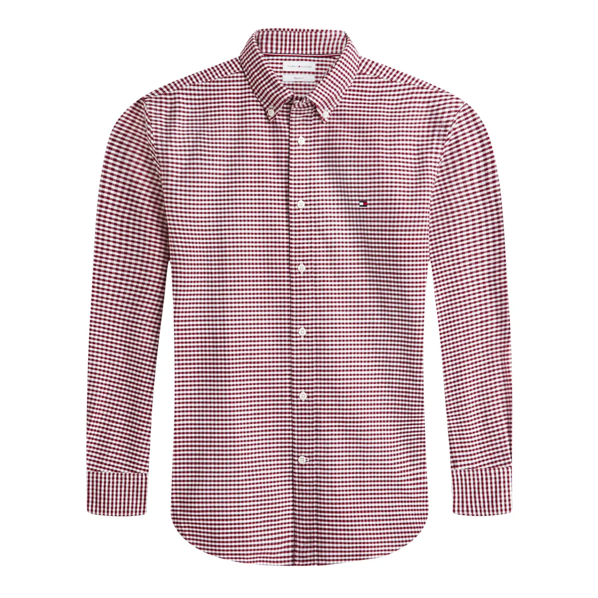 Tommy Hilfiger LS Gingham Check Shirt Burgundy - 0QJ