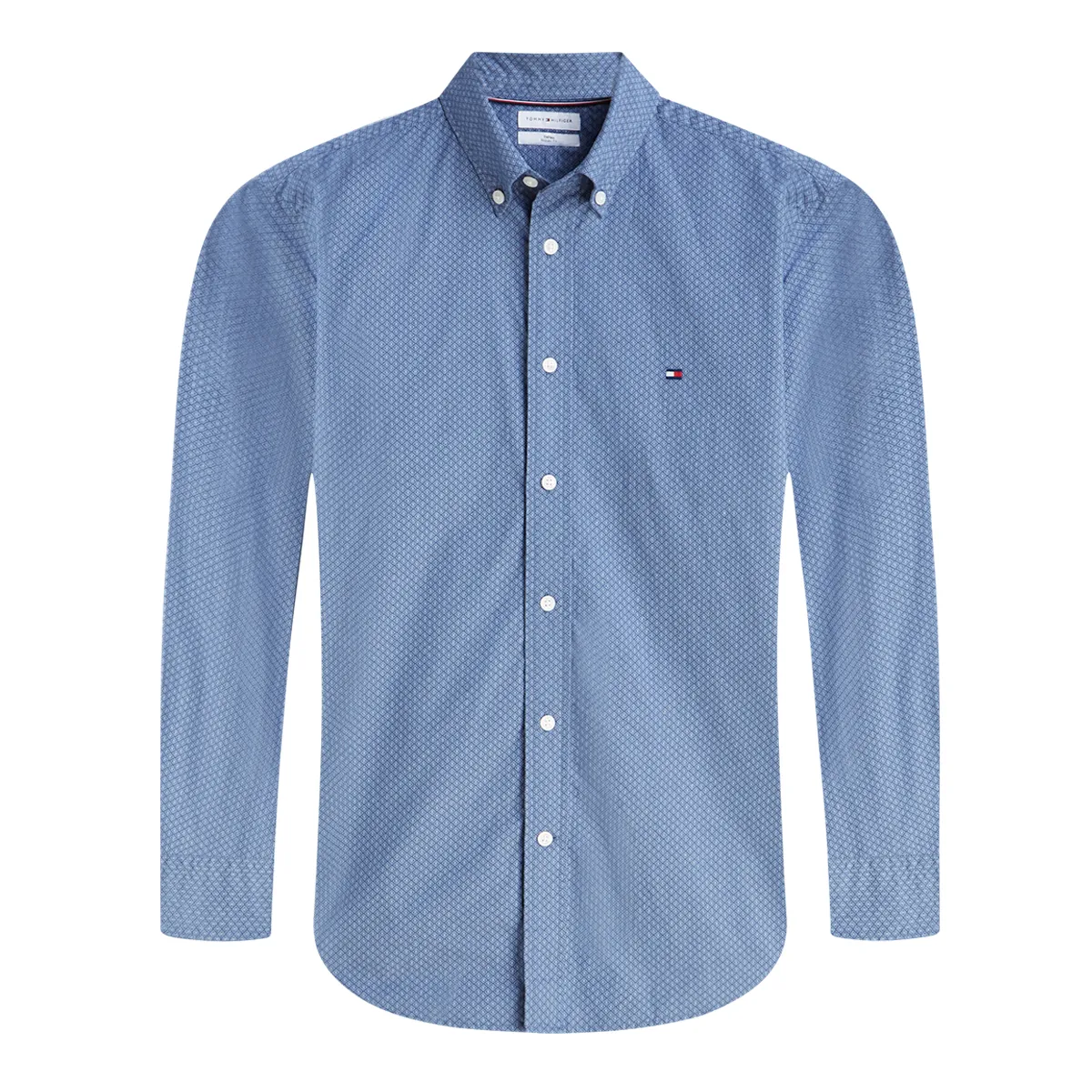 Tommy Hilfiger LS Poplin Gep Print Shirt Aegean Sea