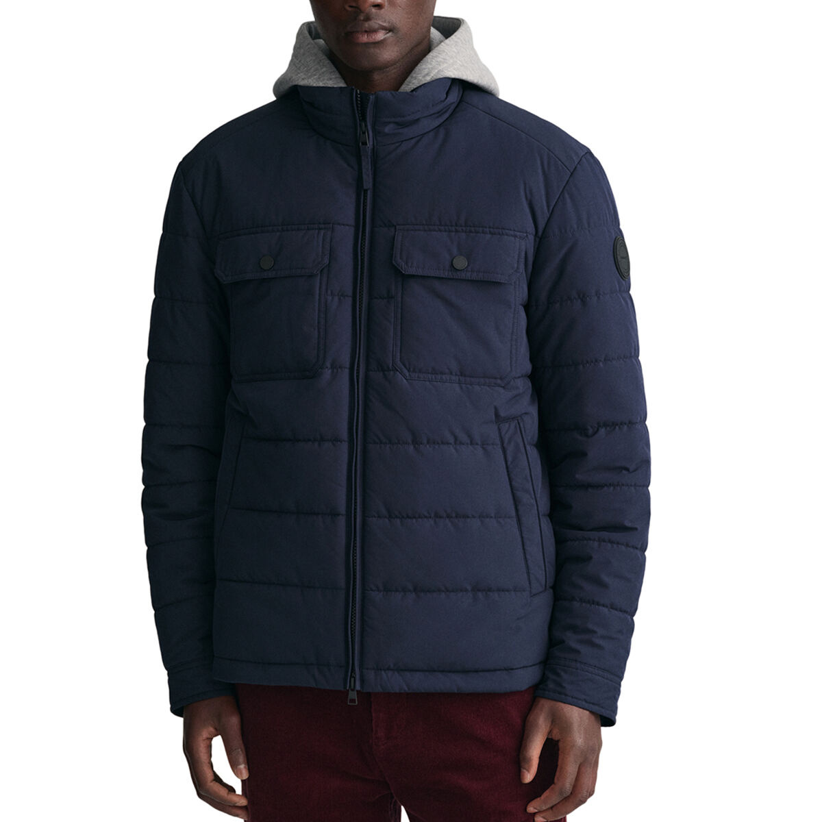 Gant Channel Quilted Jacket Evening Blue