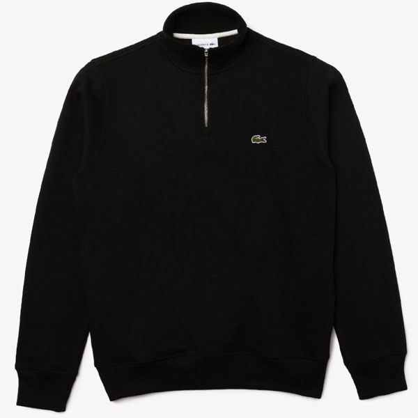 Lacoste 1/4 Zip Jumper In Black | ejmenswear.com