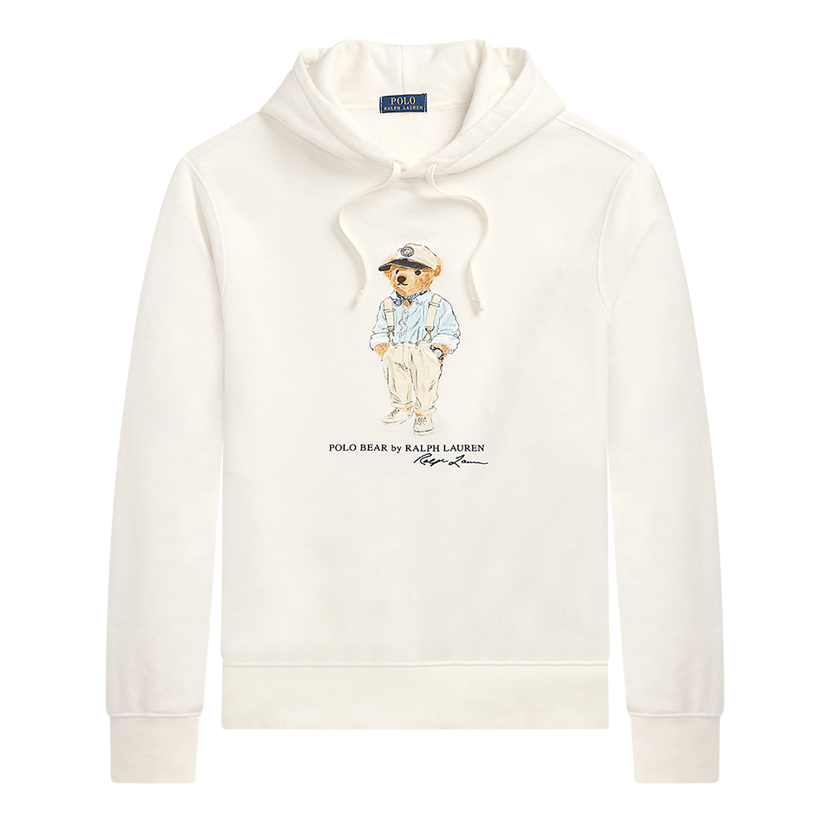 Ralph Lauren Teddy Bear Logo Hoodie White Ejmenswear Store