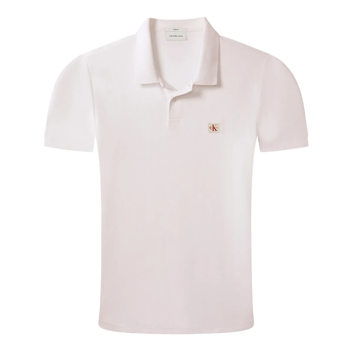 Calvin Klein Jeans SS Micro Waffle Polo White - YAF