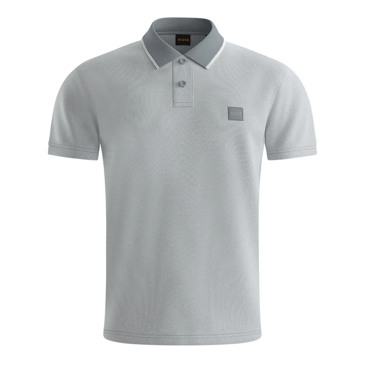 Boss SS Passerford Tipped Polo Open Grey - 084
