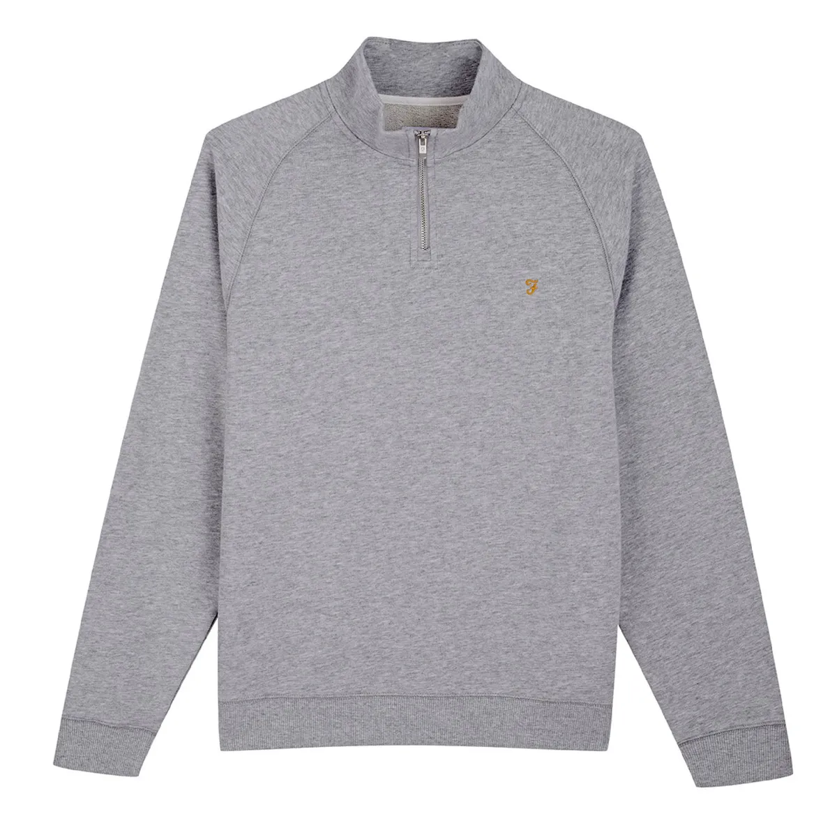 Farah Jim 1/4 Zip Sweater Light Grey Mar