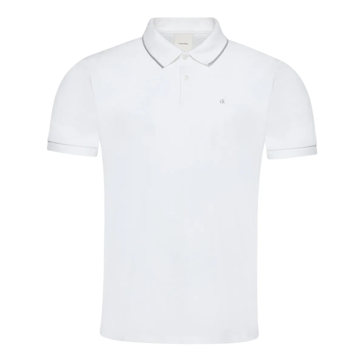Calvin Klein SS Pique Tipped Polo Bright White