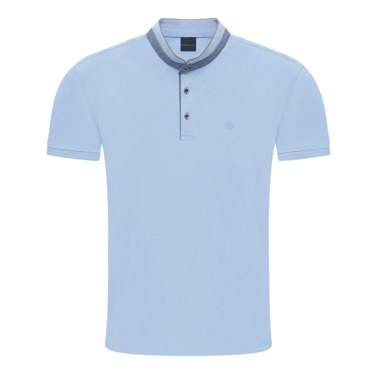 Bugatti SS Plain Button Down T-Shirt Light Blue - 320