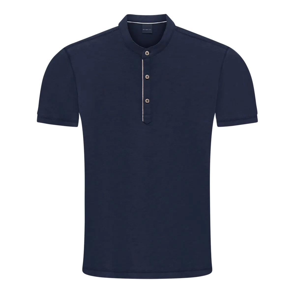 Bugatti SS Plain Button Down T-Shirt Navy - 390