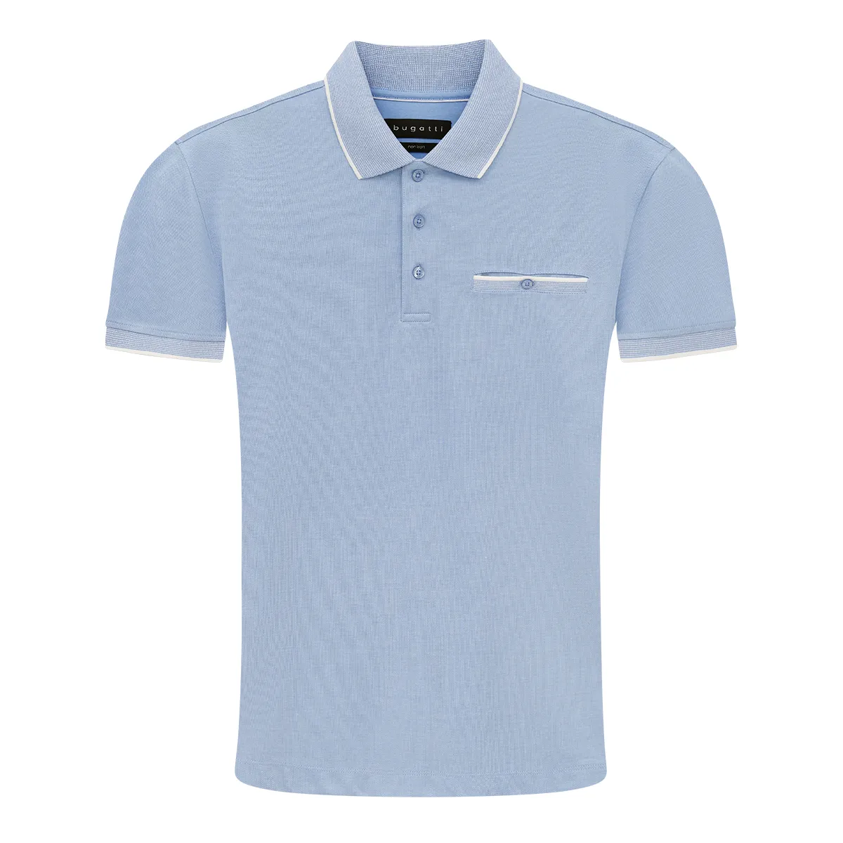 Bugatti SS Pocket Polo Shirt Light Blue - 320