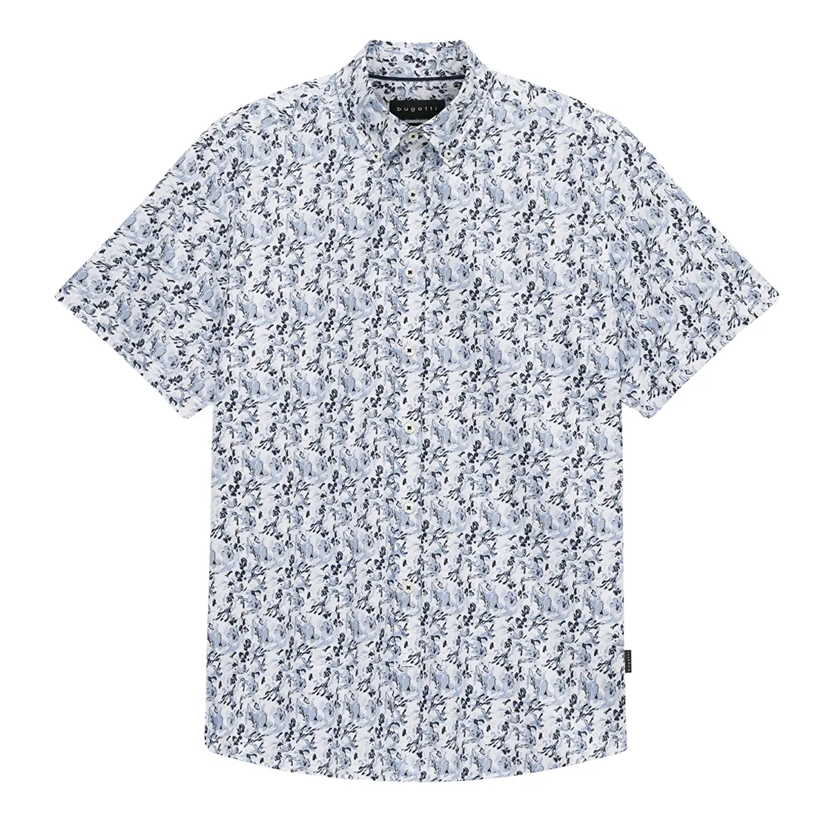 Bugatti SS Floral Print Shirt Blue - 390