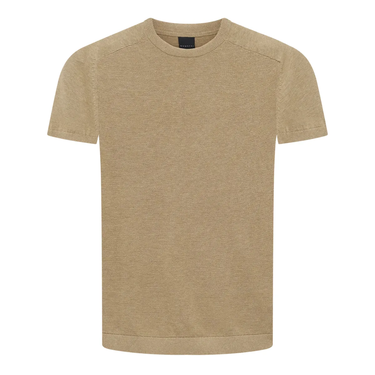 Bugatti Knit Textured Crew Neck Sweat Beige - 40