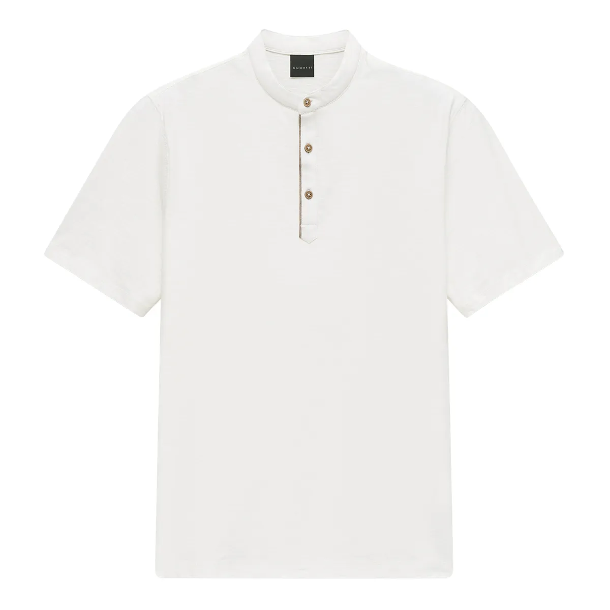 Bugatti SS Plain Button Down T-Shirt White- 20