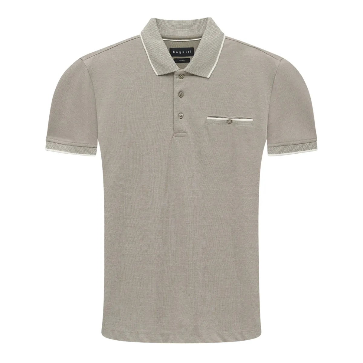 Bugatti SS Tipped Polo Shirt Grey - 50