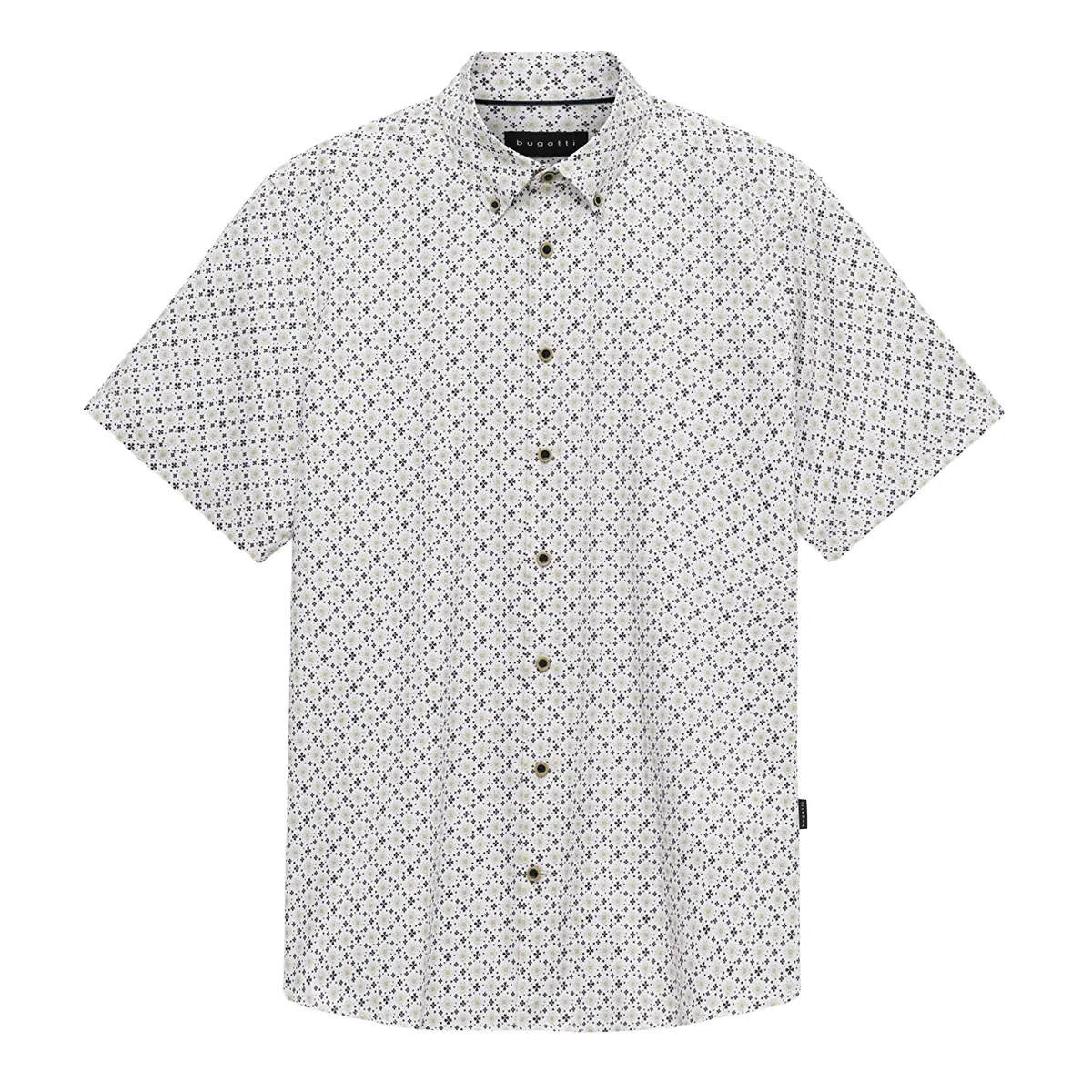 Bugatti SS Floral Print Shirt White - 160