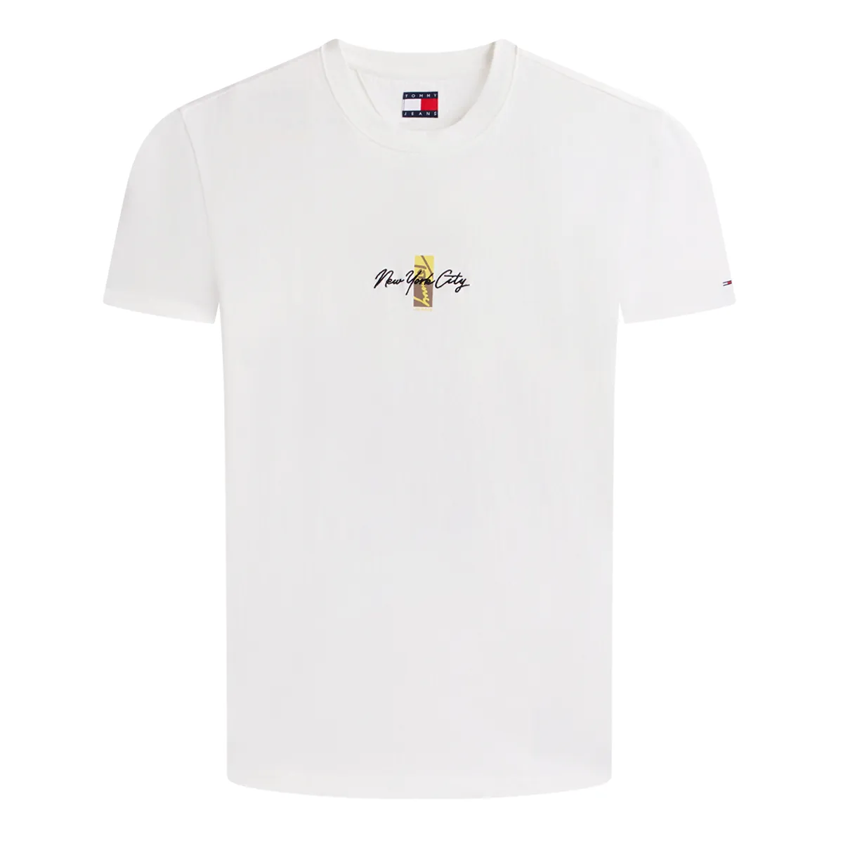 Tommy Jeans Reg Sign Block T-Shirt Ecru