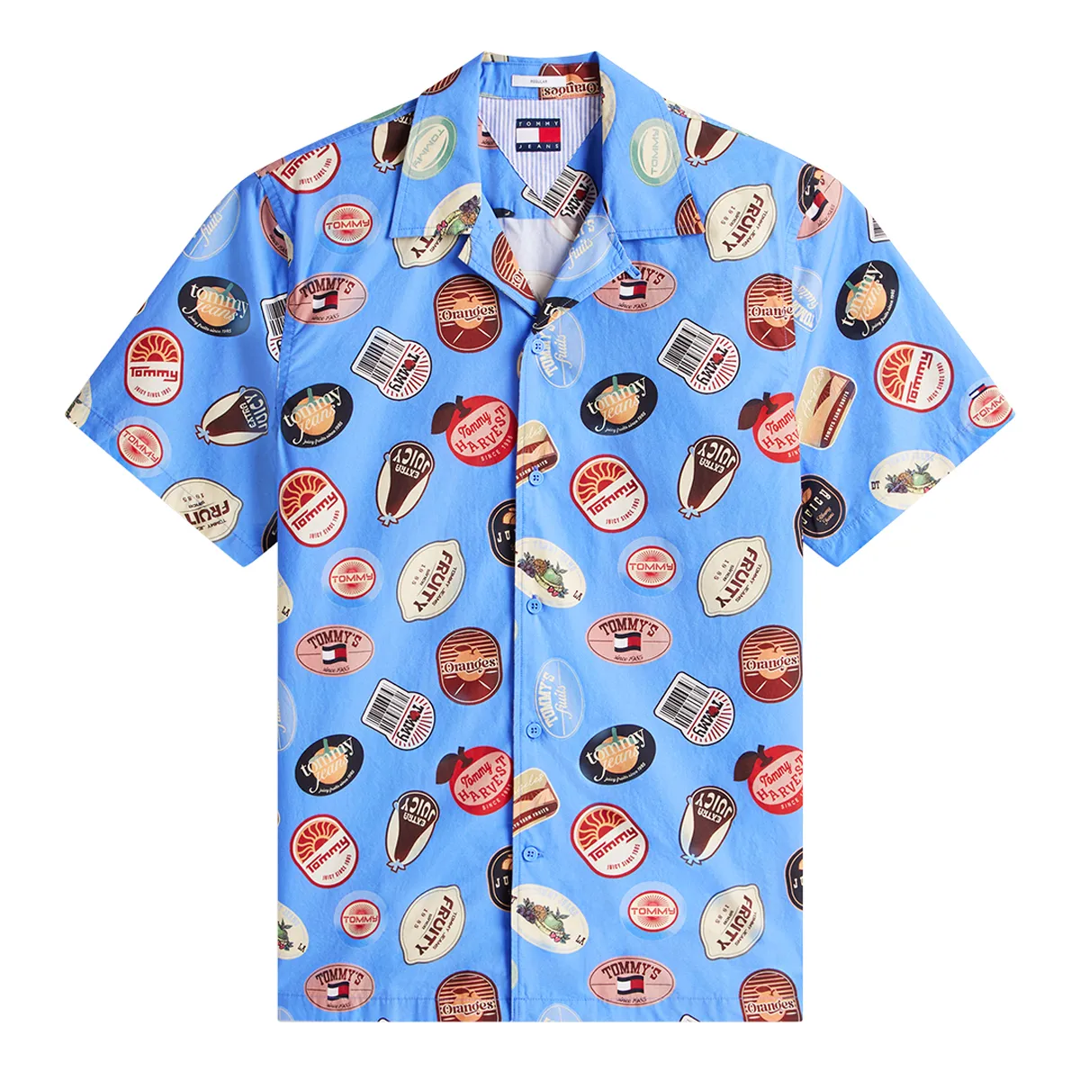 Tommy Jeans Reg AOP Camp Shirt Blue Twilight