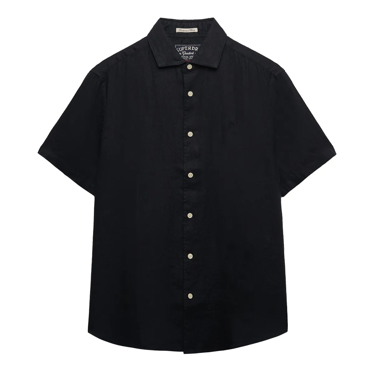 Superdry Riviera SS Linen Shirt Eclipse Navy